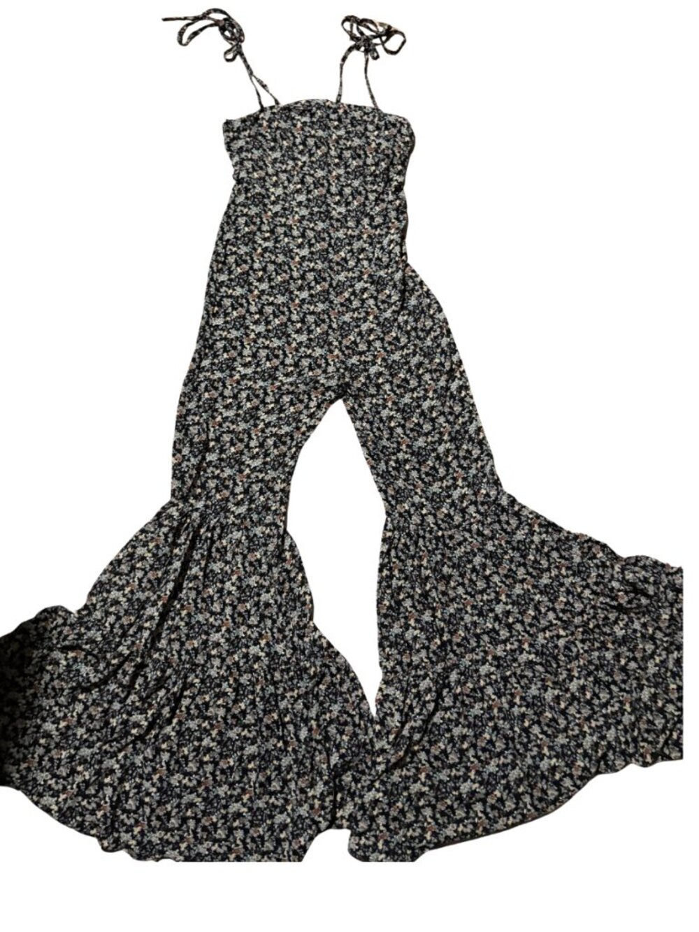 Floral Palazzo Jumpsuit Boho Festival Cottagecore Wide Leg Romper